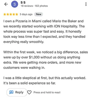 Five-star review: sales up by over $1,000 in the first week without doing anything extra