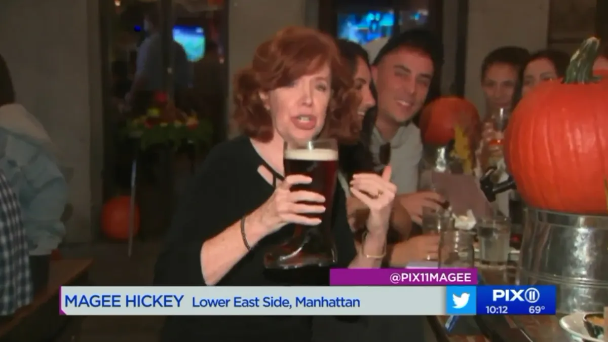PIX11's Magee Hickey reporting live from Loreley's Oktoberfest on the Lower East Side