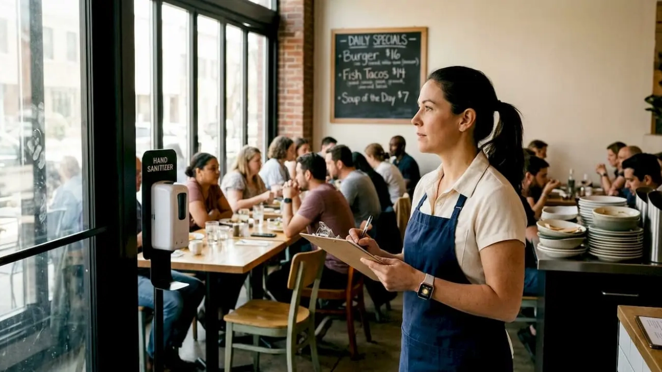 Restaurant manager tracking customer feedback