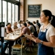 Restaurant manager tracking customer feedback