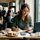 Restaurant manager planning Instagram strategy