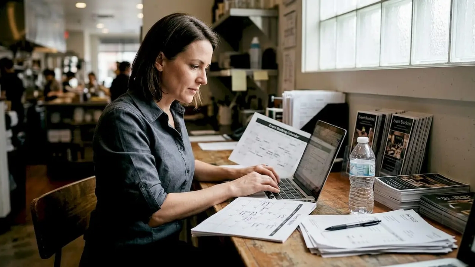 Restaurant manager handles event bookings