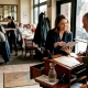 Manager discusses marketing with regular guest