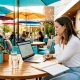 Restaurant manager reviewing website audit results