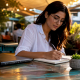 Marketing specialist planning restaurant ad engagement