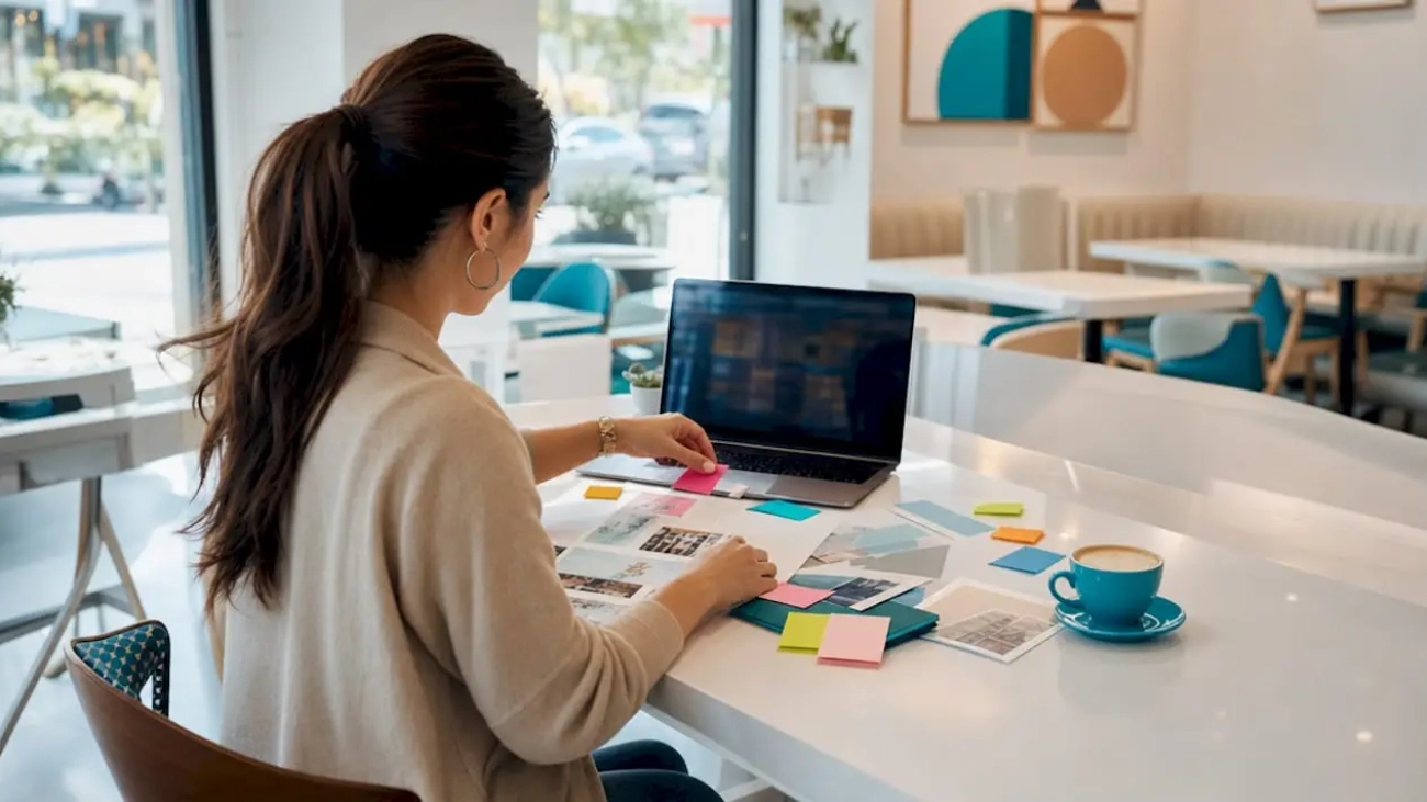 Restaurant marketing manager planning holiday campaign