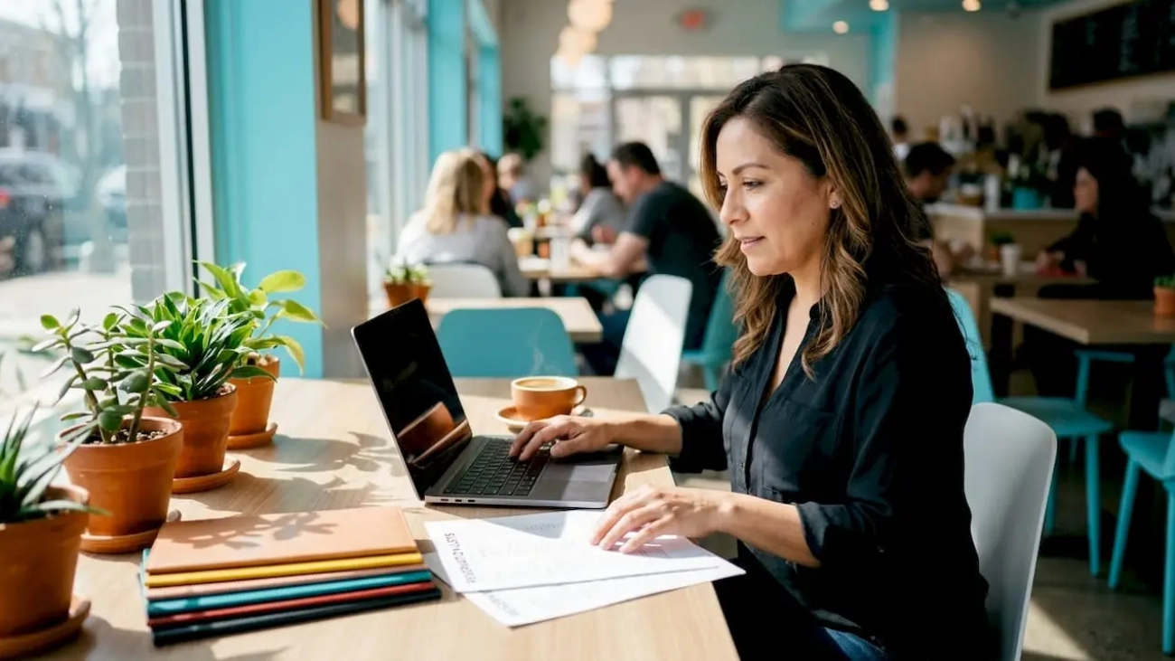 Restaurant manager working on lead generation