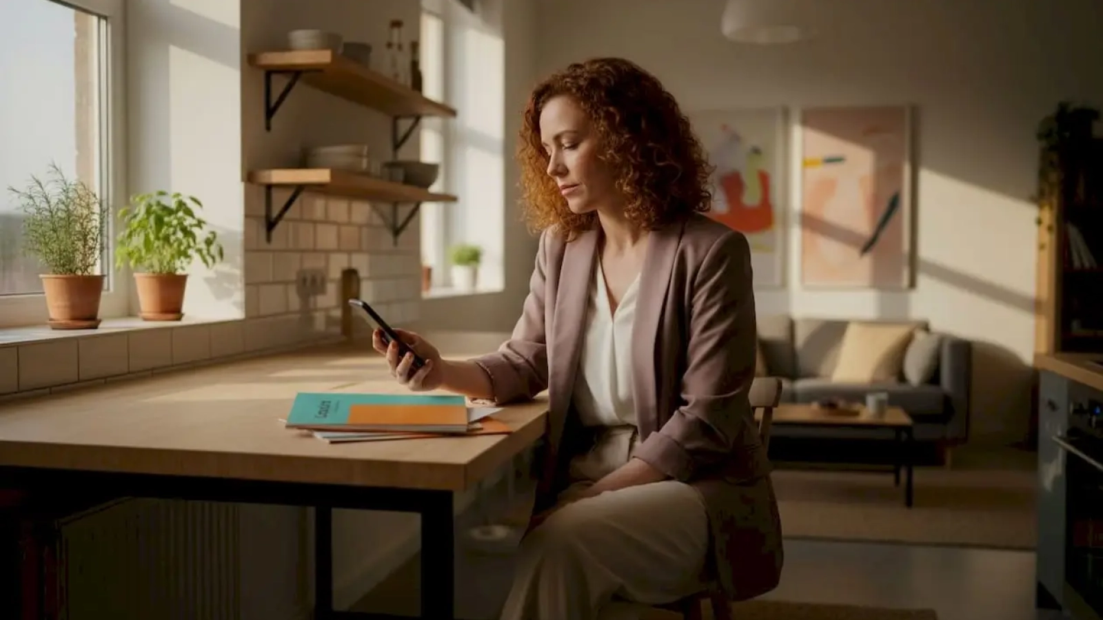 Businesswoman engaging on smartphone for social selling