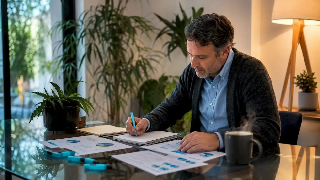 Marketing manager reviewing restaurant customer segments
