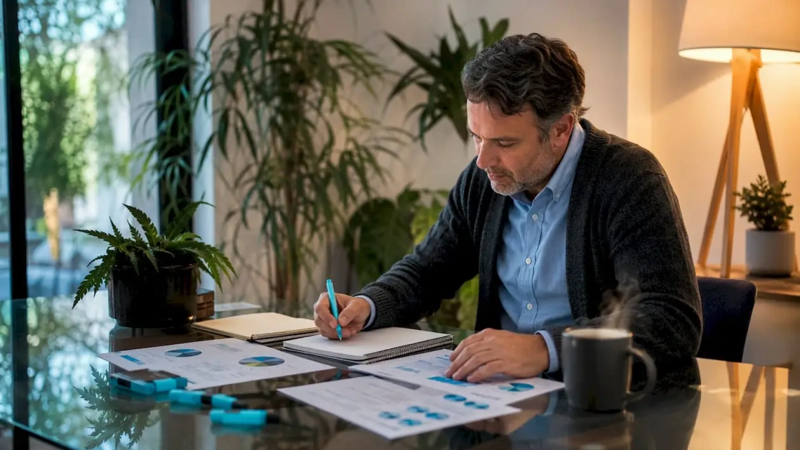 Marketing manager reviewing restaurant customer segments