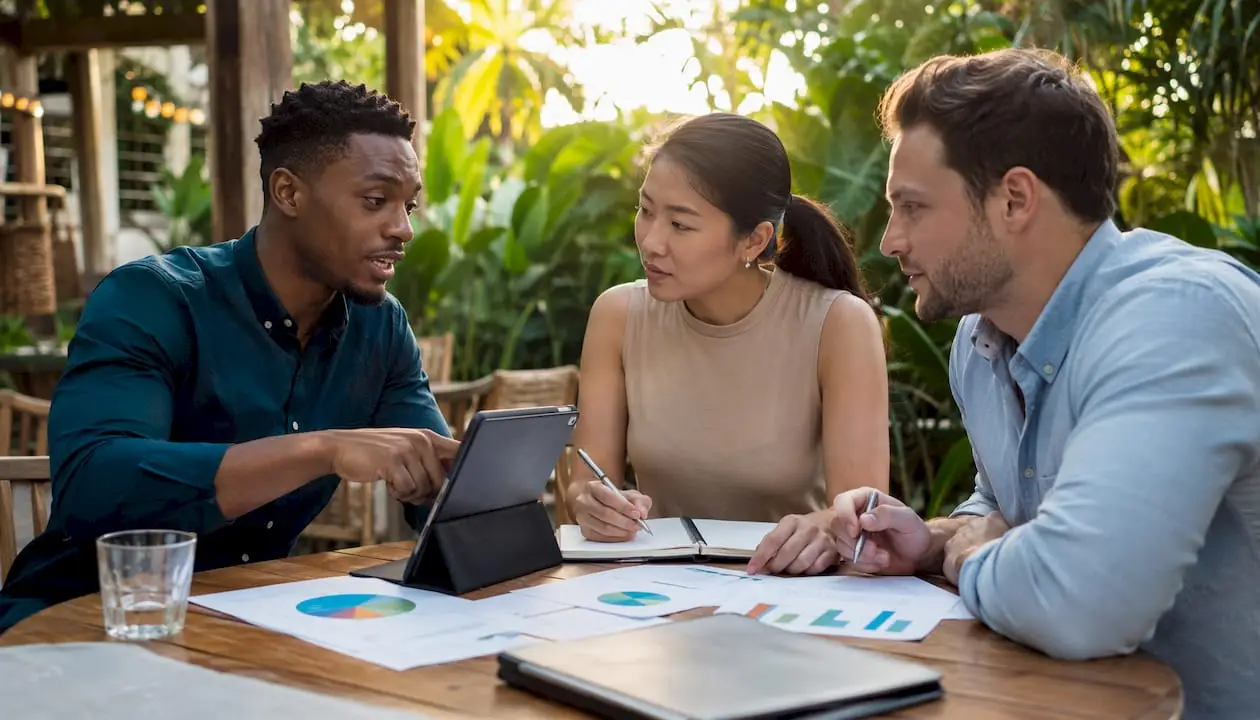 Marketing team discussing local SEO strategies
