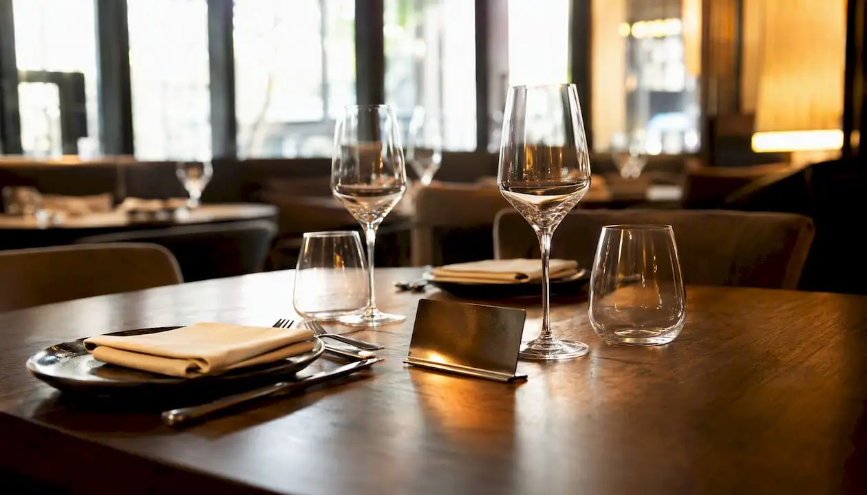 Restaurant table with reservation promotion