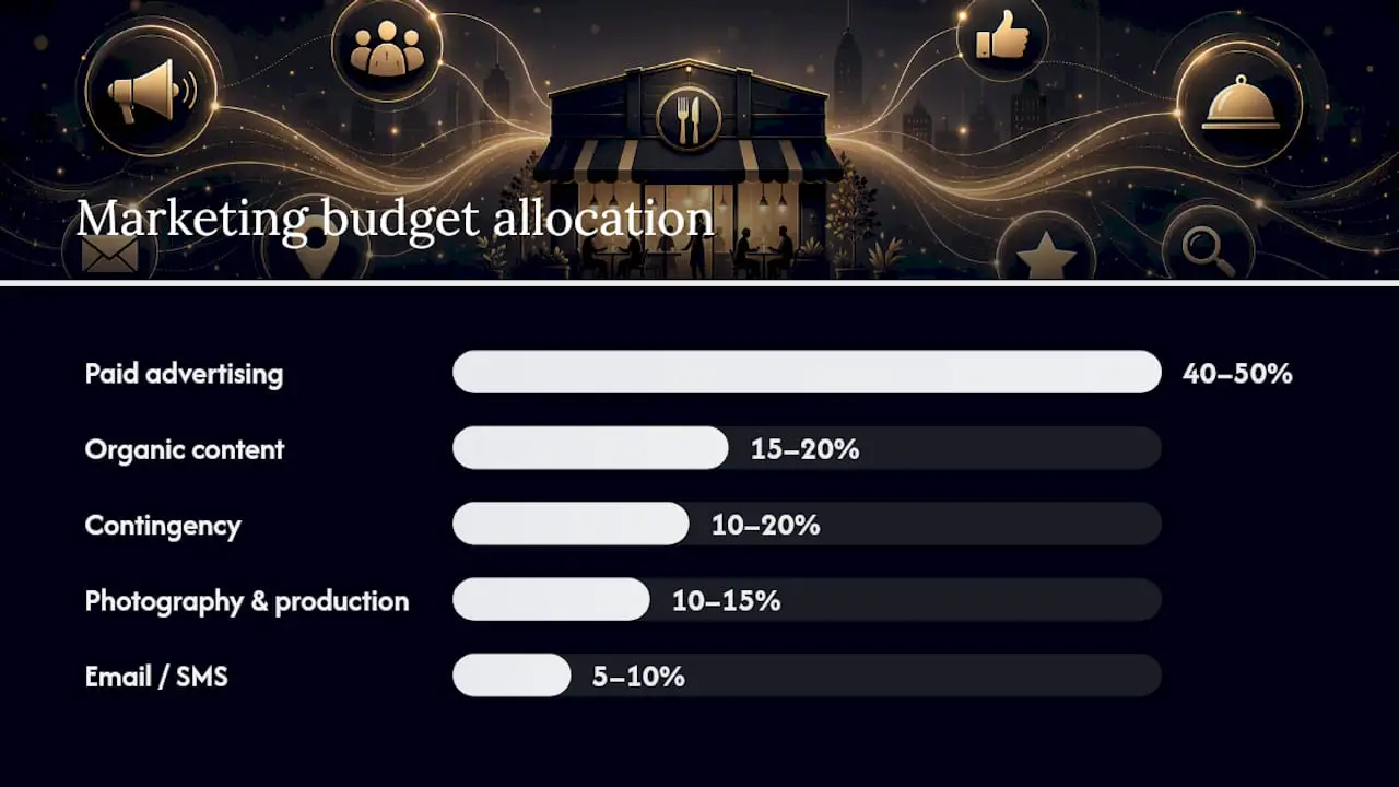 What does a sample restaurant marketing budget look like? — overview diagram